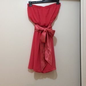 Strapless pink dress